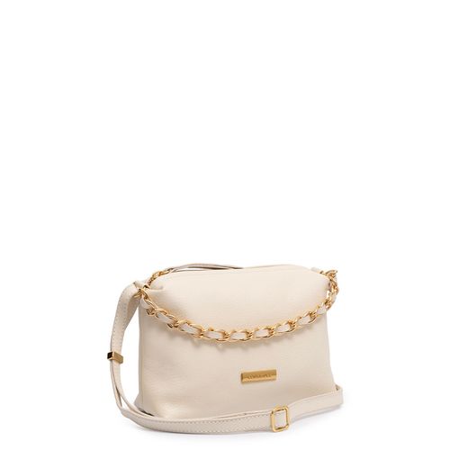 Bolsa Ombro Couro Off White Corrente
