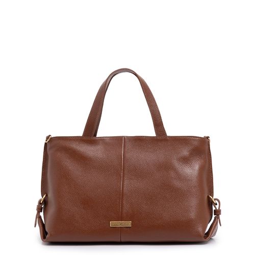 Bolsa Tote Couro Argola Marrom