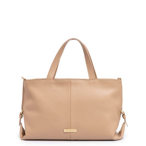 Bolsa Tote Couro Argolas Nude
