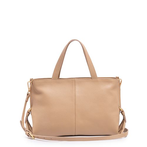 Bolsa Tote Couro Argolas Nude