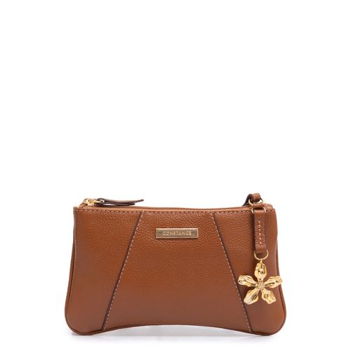 Bolsa Pequena Couro Flor Caramelo