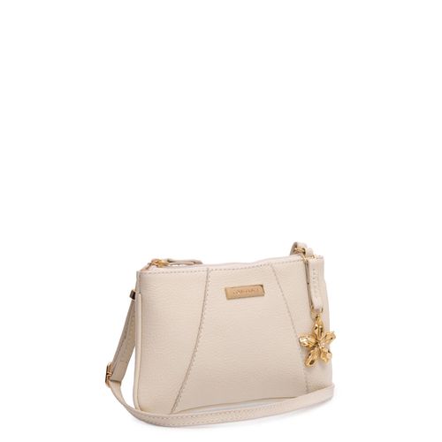Bolsa Pequena Couro Flor Off White