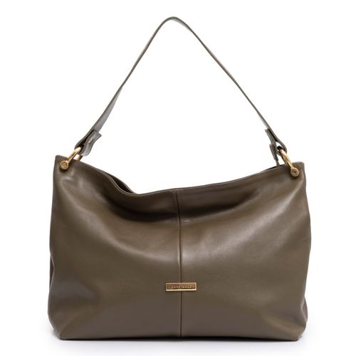 Bolsa Hobo Couro Ferragem Verde