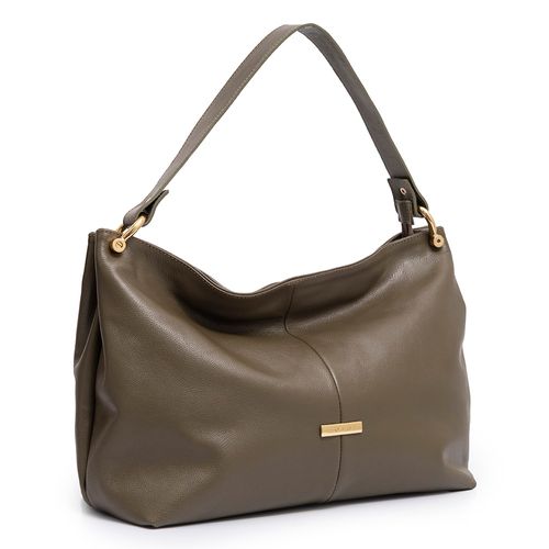 Bolsa Hobo Couro Ferragem Verde