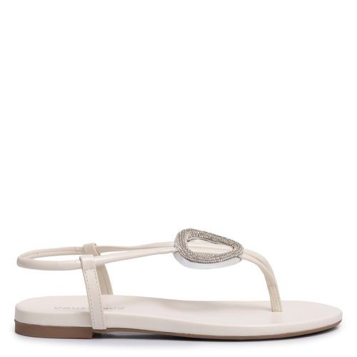 Rasteira Off White Strass