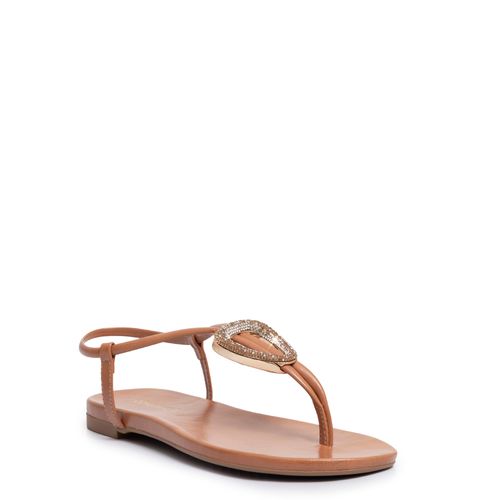 Rasteira Caramelo Strass