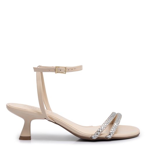 Sandália Festa Off White Strass
