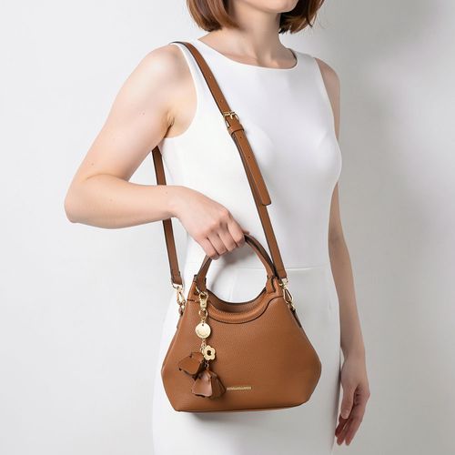Bolsa Pequena Chaveiro Flor Caramelo