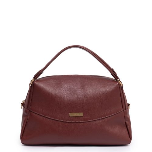 Bolsa Baú Alça Dupla Couro Bordô