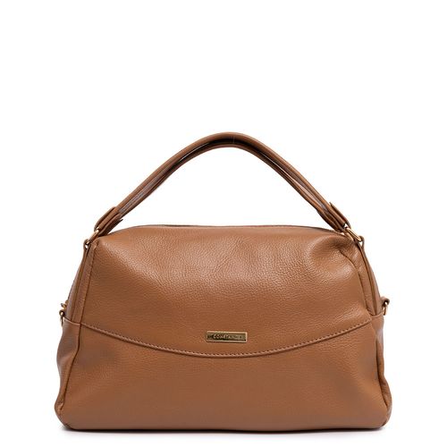 Bolsa Baú Alça Dupla Couro Caramelo