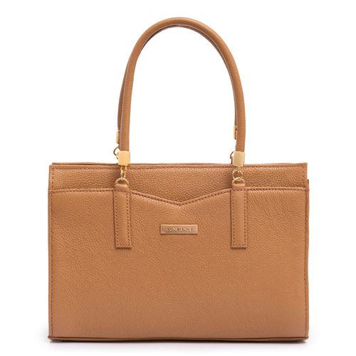 Bolsa Tote Couro Enfeite Caramelo