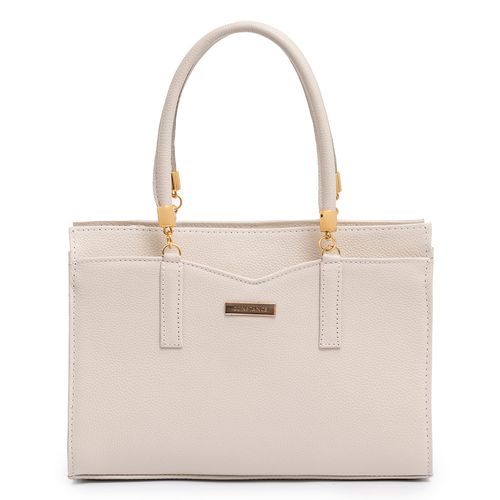 Bolsa Tote Couro Enfeite Off White