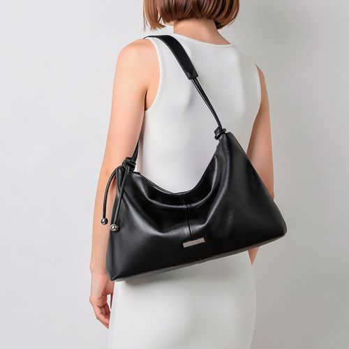 Bolsa Hobo Alça Cordão Preta