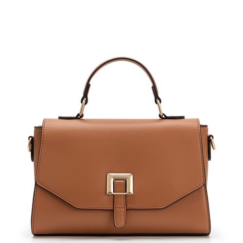 Bolsa Satchel Fecho Quadrado Caramelo