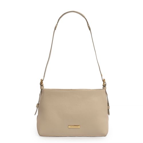 Bolsa Off White Ombro Couro Fivela