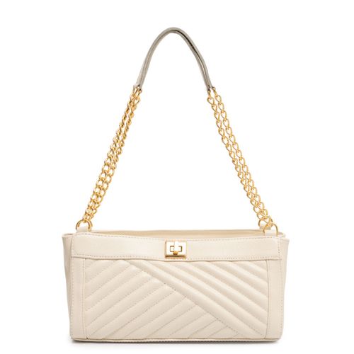 Bolsa Off White Ombro Couro Corrente