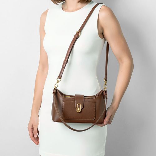 Bolsa Baguete Enfeite Marrom