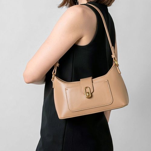 Bolsa Baguete Enfeite Bege