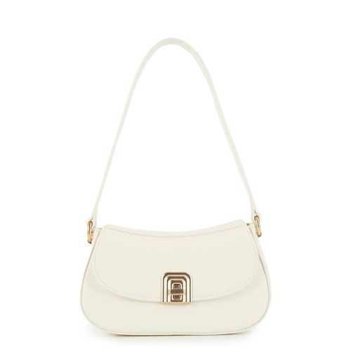 Bolsa de Ombro Fecho Decorativo Off White