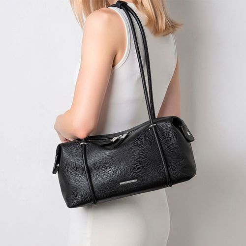 Bolsa Baguete Anel Metálico Preta
