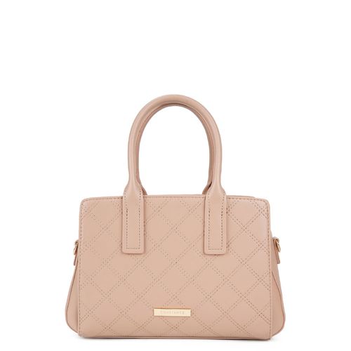 Bolsa Tote Matelassê Pespontada Nude