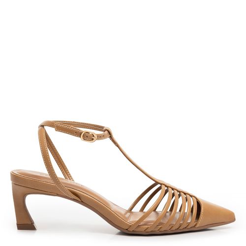 Scarpin Bege Slingback Tiras
